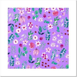 Lovely mixed flower pattern Posters and Art